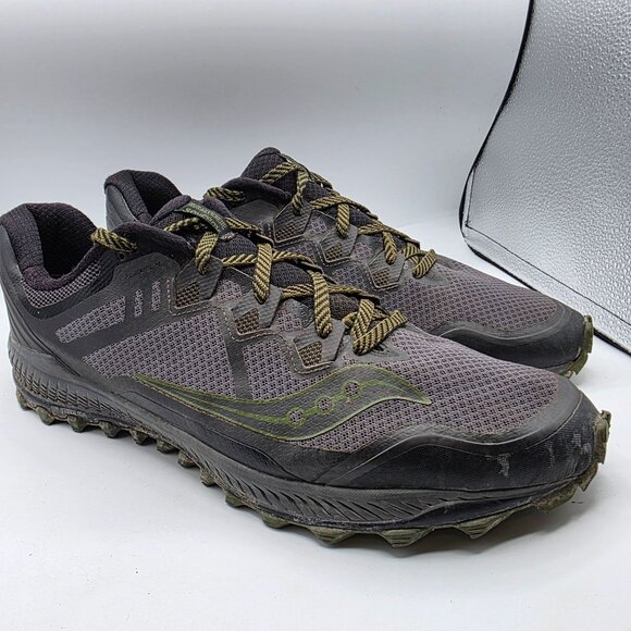 Saucony Peregrine 8 Mens Size 14 Black Green Hiking Shoes Camping Outdoors Trail main image 9